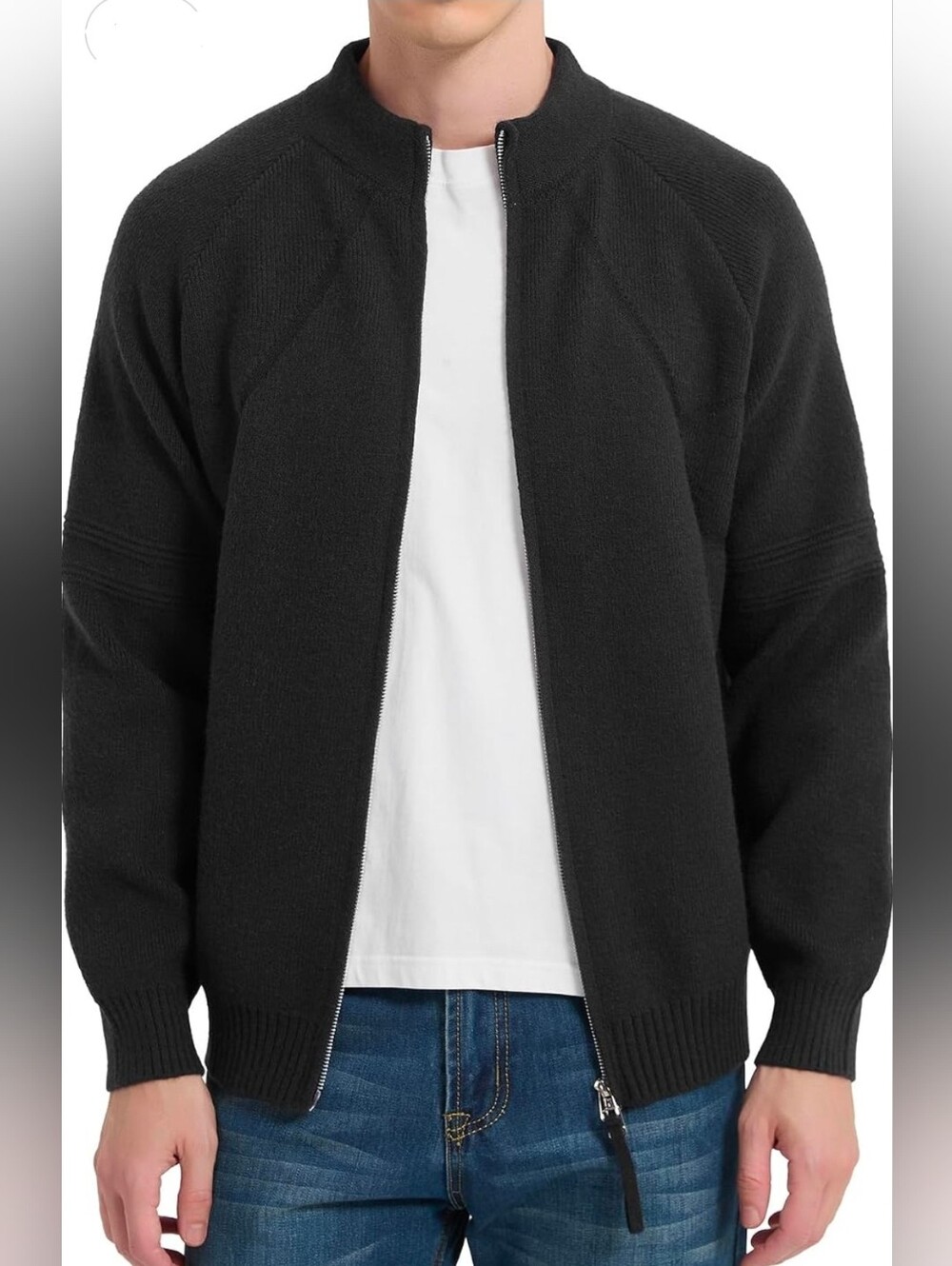 NIB Mens Full Zip Cardigan Blk Small